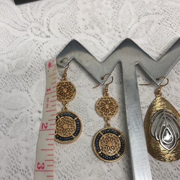 Bundle lot 2 boho style statement earrings - Picture 6 of 7